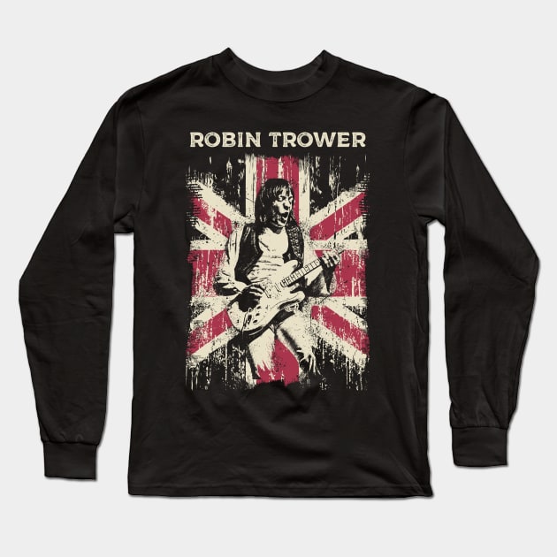 Vintage Distressed Robin Trower Long Sleeve T-Shirt by Yopi